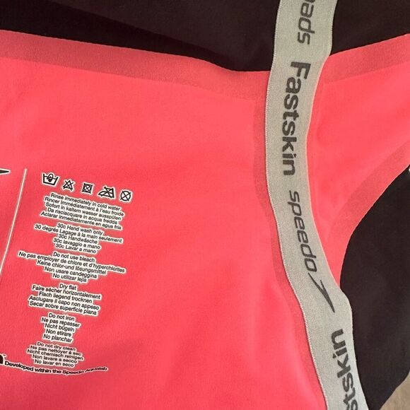 Speedo Women’s Color Block Black Coral Fastskin Lazer Elite V2 Open Back Kneeski - Picture 14 of 14